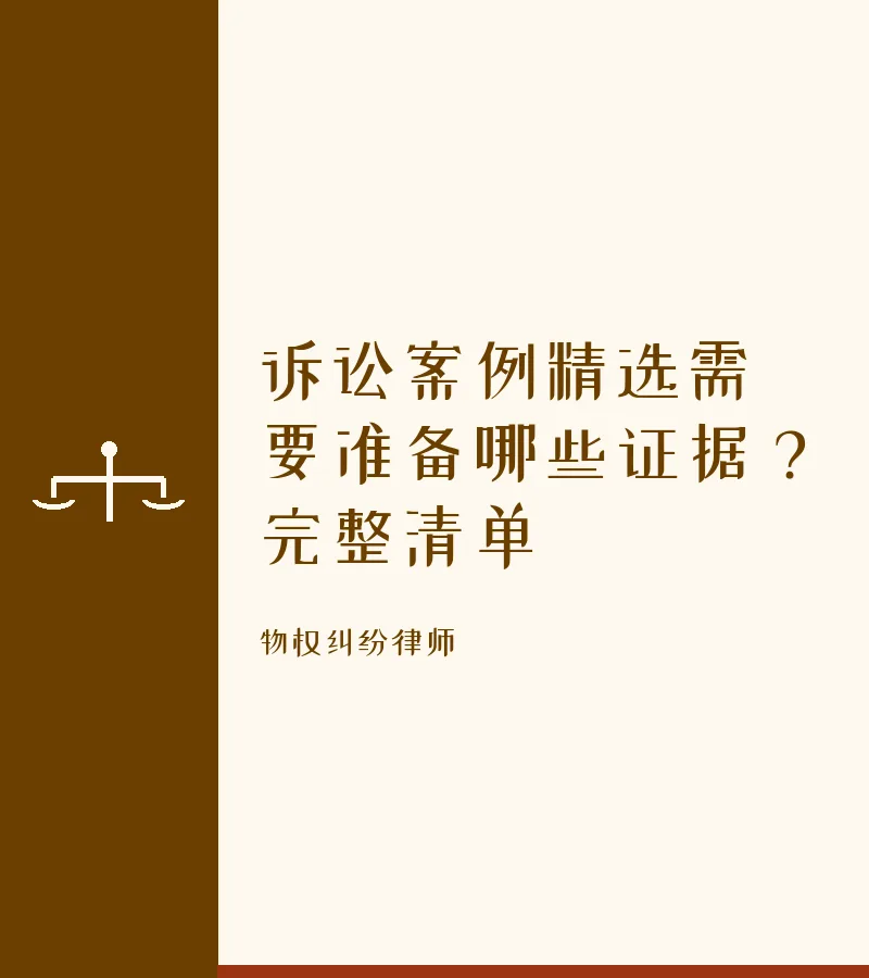 诉讼案例精选需要准备哪些证据？完整清单